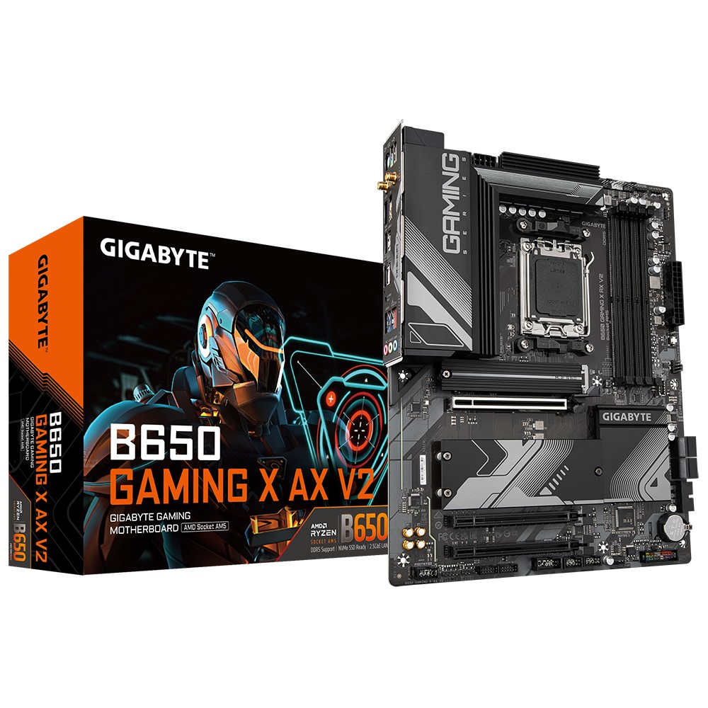 Gigabyte B650 GAMING X AX V2 AMD AM5 ATX Motherboard 4x DDR5128GB2x PCIe x16 3x M.2 4x SATA 6 4x USB 3.2 1x USBC 3x USB 2.0