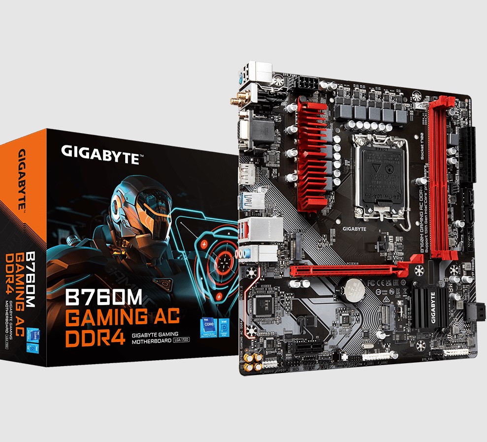 Gigabyte B760M GAMING AC DDR4  Intel LGA 1700 ATX Motherboard 2x DDR4 64GB PCIE x16 M.2 4x SATA  5x USB 3.2 2x USB 2.0