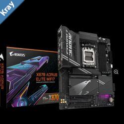 Gigabyte X870 AORUS ELITE WIFI7 AMD AM5 ATX Motherboard 4x DDR5256GB3x PCIe x16 4x M.2 4x SATA 6 4x USB 3.2 4x USB2.0 2x USBC