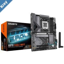 Gigabyte X870 EAGLE WIFI7 AMD AM5 ATX Motherboard 4x DDR5256GB3x PCIe x16 3x M.2 4x SATA 6 4x USB 3.2 4x USB2.0 2x USBC