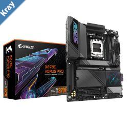 Gigabyte X870E AORUS PRO AMD AM5 ATX Motherboard 4x DDR5256GB3x PCIe x16 4x M.2 4x SATA 67x USB 3.2 2x USB2.0 2x USBC