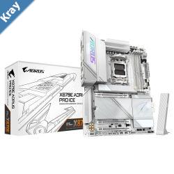 Gigabyte X870E AORUS PRO ICE AMD AM5 ATX Motherboard 4x DDR5256GB3x PCIe x16 4x M.2 4x SATA 67x USB 3.2 2x USB2.0 2x USBC