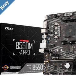 MSI B550MA PRO Motherboard AMD Ryzen AM4 2x DIMM Slots Max 64GB 1x PCIe 4.0 1x HDMI DVI 1x M.2 4x SATA3 6x USB 3.2 Gen 1 6x USB 2.0