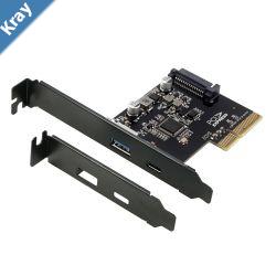 Simplecom EC312v2 PCIe x4 to 2Port USB 3.2 Gen II 10Gbps USBC and USBA Expansion Card