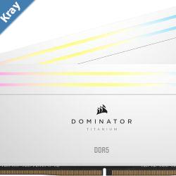 Corsair DOMINATOR TITANIUM RGB 32GB 2x16GB DDR5 DRAM 6000MTs CL30 Intel XMP Memory Kit  White