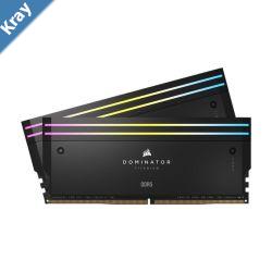 Corsair DOMINATOR TITANIUM RGB 64GB 2x32GB DDR5 DRAM 6400MTs CL32 Intel XMP Memory Kit  Black