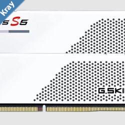 G.SKILL F56000J3648D16GX2RS5W 32GB 2 x 16GB DDR5 6000 MTs Timings 36484896 Voltage 1.25V Ripjaws S5