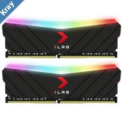 LS PNY XLR8 32GB 2x16GB DDR4 UDIMM 3200Mhz RGB CL16 1.35V Black Heat Spreader Gaming Desktop PC Memory