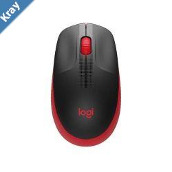 Logitech M190 FullSize Wireless Mouse  RED