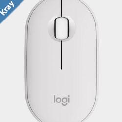 Logitech Pebble M350S Wireless Optical Mouse White  Graphite 1000 dpi  Bluetooth Low Energy