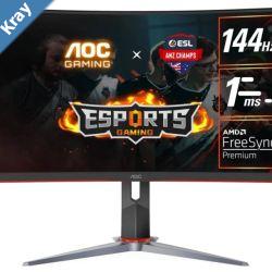 AOC 27 Curved QHD 0.5ms 240hz Ultra Fast VA Curved 1000R FreeSync Premium HDR Ready Esports Gaming Monitor