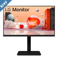 LG 24 FHD IPS Business FHD 1920x1080 169 5ms Height Adjustment Tilt Swivel Pivot VESA Display Port HDMI Headphone Audio 3yrs Monitor