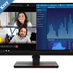 LENOVO ThinkVision P34W20 34 60Hz QHD IPS Monitor 4K 3440 x 1440 2109 4ms Height Adjustable Tilt Swivel HDMI DP Ethernet USB Speakers VESA 3yr wty