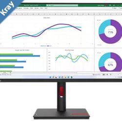 LENOVO ThinkVision T32H30 31.532 60Hz QHD Monitor 2560 x 1440 169 4ms IPS Height Adjustable Tilt Pivot Swivel HDMI DP Ethernet USB VESA 3yr wty