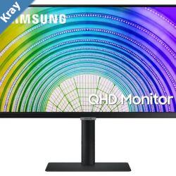 Samsung S6U 24 2K QHD 75Hz FreeSync HDR10 IPS Monitor USBC LAN 2560x1440 5ms Height Adjust Tilt Swivel Pivot DisplayPort HDMI 3xUSBA VESA PiP PbP