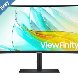 Samsung 34 ViewFinity S65UC WQHD Curved 3440x1440 1000R 5ms HDR 219 VA DP HDMI Headphone Speaker RJ45 USBC LAN HAS Tilt Swivel Business Monitor 3YR