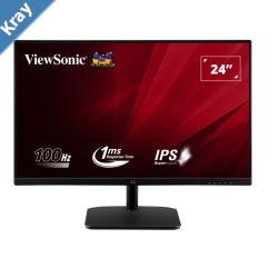 Retail  ViewSonic 24 Office Ultra Thin Bezel  SuperClear IPS 1ms 100hz FHD 1080 HDMI VGA 3.5 Audio MultiView Eye Care. VESA 75m Monitor 