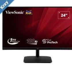 ViewSonic 24 Office Ultra Thin Bezel  SuperClear IPS 2x Speakers 4ms 100h FHD 1080 HDMI VGA 3.5 Audio MultiView Eye Care. VESA 75m Monitor