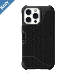 UAG Metropolis Apple iPhone 13 Pro Folio Case  Kevlar Black 113156113940 16ft. Drop Protection 4.8M 3x Card Slots 360 ProtectionLightweight