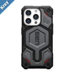 UAG Monarch Pro Kevlar MagSafe Apple iPhone 15 Pro 6.1 Case  Kevlar Silver 114221113933 25ft. Drop Protection 7.6M5 Layers Protection