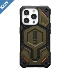 UAG Monarch Pro Kevlar MagSafe Apple iPhone 15 Pro 6.1 Case  Kevlar Element Green 11422111397B 25ft. Drop Protection 7.6MTactical Grip