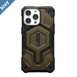 UAG Monarch Pro Kevlar MagSafe Apple iPhone 15 Pro Max 6.7 Case  Kevlar Element Green 11422211397B 25ft. Drop Protection 7.6MTactical Grip