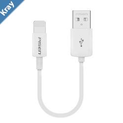 Pisen Lightning to USBA Cable 20cm White  Support Both Fast Charging and Data Cable StretchResistant Lightweight Apple iPhoneiPadMacBook