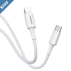 Pisen Lightning to USBC Cable 1M White  Support Safe Charge 2.4A StretchResistant Reinforced Durable Apple iPhoneiPadMacBook
