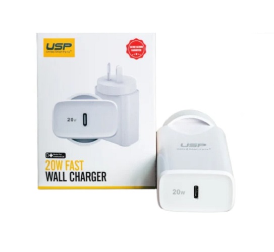 USP 20W USBC PD Fast Wall Charger White  Extremely Compact Plug Makes It Ideal for Home Office and Travel