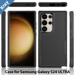 Phonix Armor Light Samsung Galaxy S24 Ultra 5G 6.8 Case  Black 6976552041263 Two Tough Layers Port CoversNo Slip Grippy EdgesDurableRugged