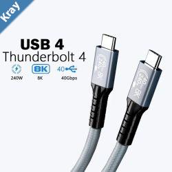 Pisen BoostUp Thunderbolt 4 USBC to USBC Cable 1M Black  USB4  40Gbps240W8K60Hz4K Video Edit Best for Laptop iPhone iPad Samsung Galaxy