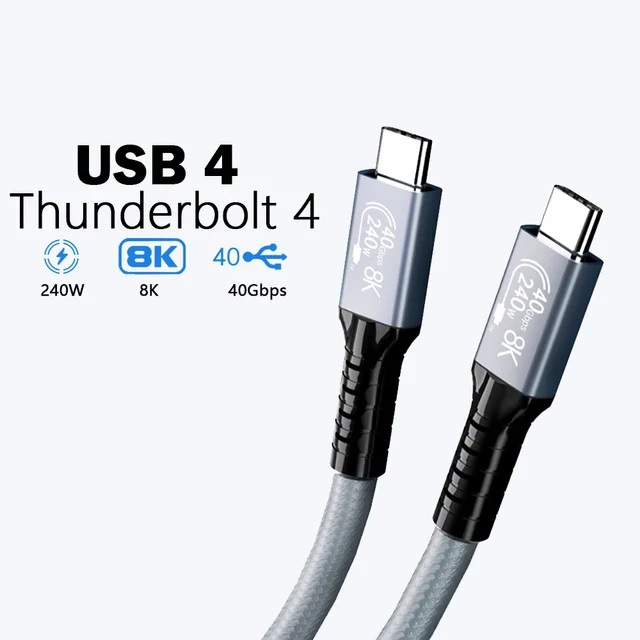 Pisen BoostUp Thunderbolt 4 USBC to USBC Cable 1.8M Black  USB4  40Gbps240W8K60Hz4K Video Edit Best for Laptop iPhone iPadSamsung Galaxy