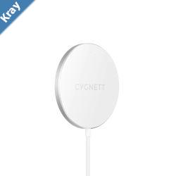 Cygnett MagCharge Magnetic Wireless Charging Cable 1.2M  White CY4416CYMCC MagSafe  Qi Compatible Up to 15W Fast Charge Perfect Align