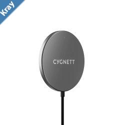 Cygnett MagCharge Magnetic Wireless Charging Cable 1.2M  Black CY4417CYMCC MagSafe  Qi Compatible Up to 15W Fast Charge Perfect Align