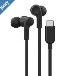 Belkin SoundForm Headphones With USBC Connector USBC Headphones  Black G3H0002fqBKV2 Sweat and Splash Resistance BuiltIn Microphone 2YR