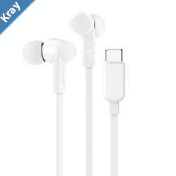 Belkin SoundForm Headphones With USBC Connector USBC Headphones  White G3H0002fqWHV2 Sweat and Splash Resistance BuiltIn Microphone 2YR