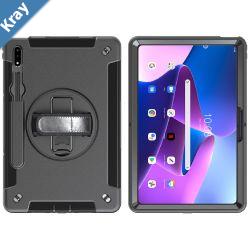 Generic Rugged Lenovo Tab P11 11 2nd Gen Case  Screen Protector Black  BuiltinKickstand Adjustable Hand Strap Pen Holder