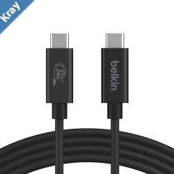 Belkin Connect USB4 Cable 240W 20Gbps 2m Black  INZ004BT2MBK Thunderbolt 4Thunderbolt 3 USB 3.2 USB 3.0 USB 2.0 Devices Up To 20 Gbps Speed