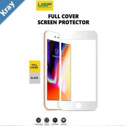 USP Apple iPhone 8 Plus  iPhone 7 Plus White Tempered Glass Screen Protector  Full Coverage 9H Hardness Bubblefree Antifingerprint