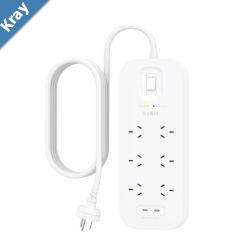 Belkin 6Outlet Surge Protection Strip with Dual USBC charging ports  SRB006AU2M CEW 500002YR Power Board