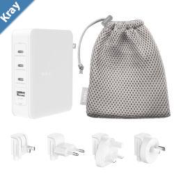 Belkin BoostCharge Pro 140W 4Port GaN Wall Charger  WhiteWCH014BTWHV3 4 x USBC 2xUSBC  2xUSBA2M CableIntelligent And Fast Charger