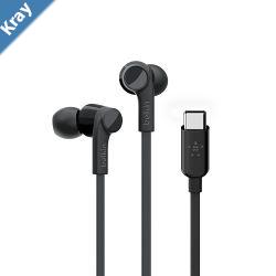 Belkin SOUNDFORM Headphones with USBC Connector USBC Headphones  Black G3H0002btBLK Water Resistant Builtin Microphone 2YR