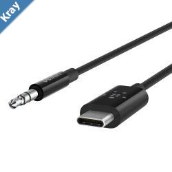 Belkin RockStar 3.5mm Audio Cable with USBC Connector0.9M  Black F7U079bt03BLK Highresolution Audio Plug in to play USBIF Certified 2YR