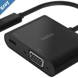 Belkin USBC to VGA  Charge Adapter  Black AVC001btBK Support up to 60W of Power Delivery Supports Resolutions up to 1920x1200 1080p