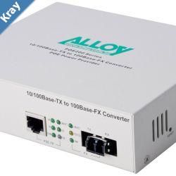 Alloy POE200LC 10100BaseTX to 100BaseFX Multimode Fibre LC Converter provides PoE power RJ45. 2km