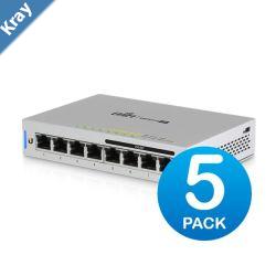 Ubiquiti UniFi Switch 8port 60W with 4 x 802.3af PoE Ports  5 Pack includes power supply