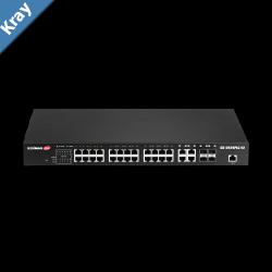 Edimax GS5424PLC V2 Surveillance VLAN 28Port Gigabit PoE Long Range Web Smart Switch with 4 Gigabit RJ45SFP Combo Ports