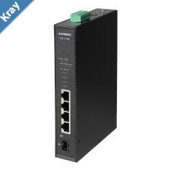 Edimax IGS1105P Industrial 5Port Gigabit DinRail Switch 4 Gigabit PoE ports and 1 SFP uplink
