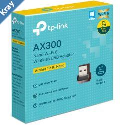 TPLink Archer TX1U Nano AX300 Nano WiFi 6 Wireless USB Adapter  287 Mbps at 2.4 GHz   Internal Antennas USB 2.0  MUMIMO OFDMA