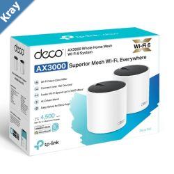 TPLink Deco X552pack AX3000 Whole Home Mesh WiFi 6 Router DualBand with Smart Antennas MUMIMO HomeShield Security